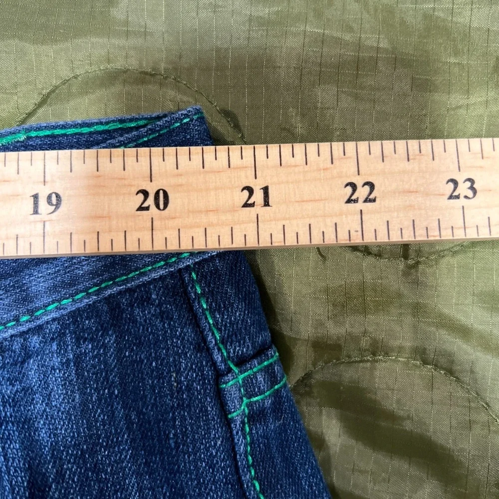 NBN Gear Men 40 Baggy Denim Shorts Y2K Jorts Green Stitch Raw String  X-TREME